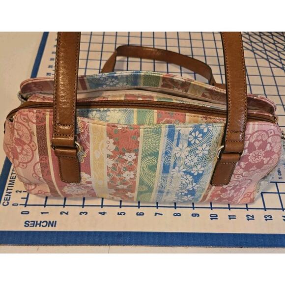 Y2K FOSSIL Rainbow Floral Paisley Shoulder Bag Womens Boho Coronado Vtg Purse - Picture 7 of 10